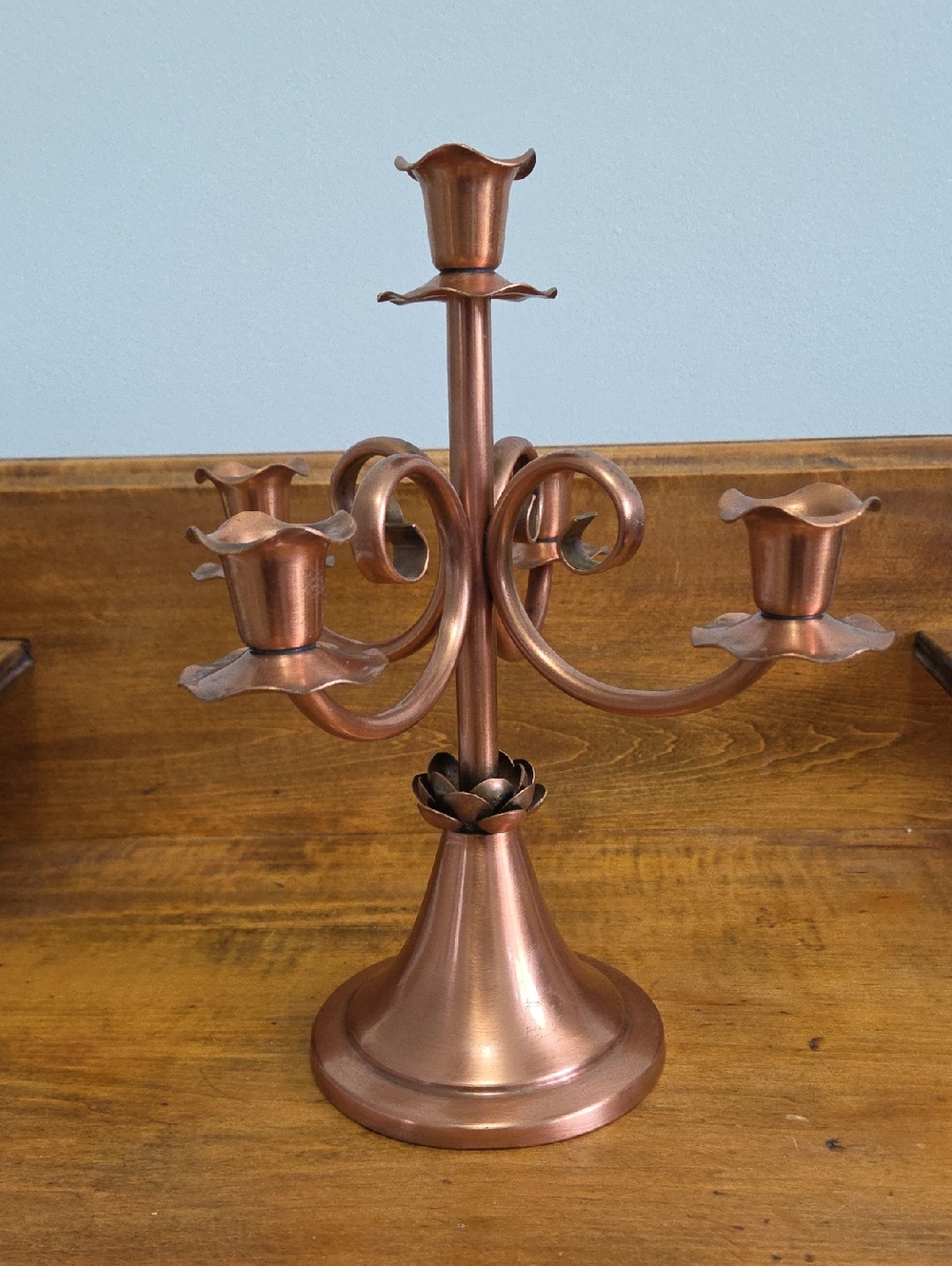 Mid-Century-Modern Gregorian Copper Candle Holder